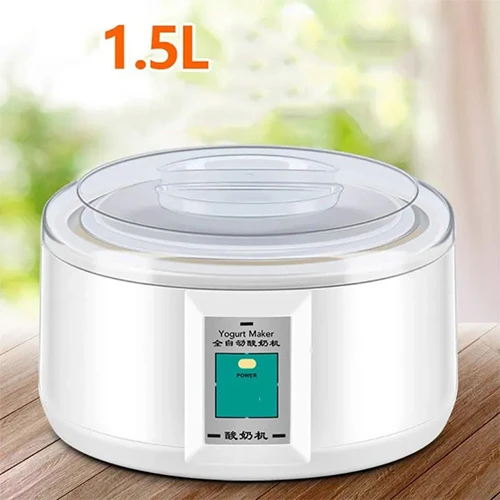 Automatic Yogurt Maker 1.5L | 15W Kitchen Appliance with Stainless Steel Liner